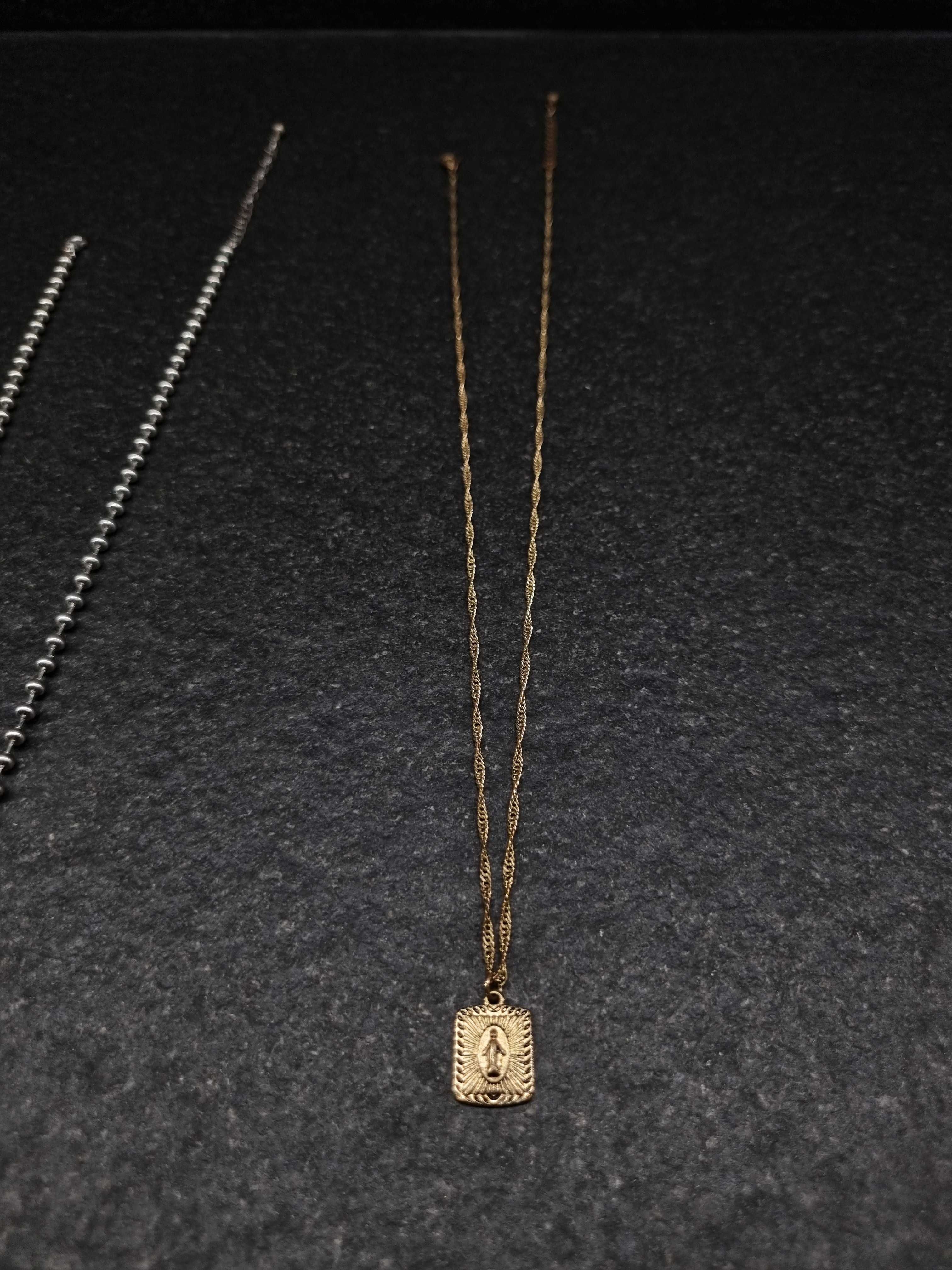 ASOS Naszyjnik 4 Łańcuszek Łańcuch Chain Sygnet Symbol Znak Srebrny