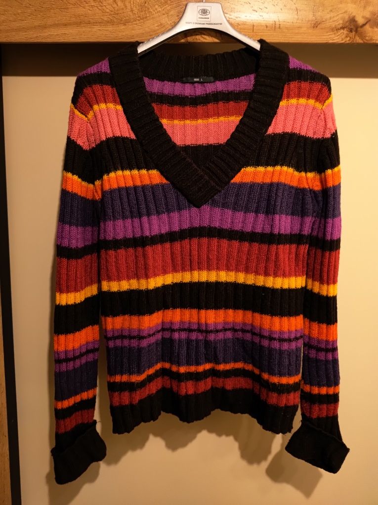 Sweter Hema L 40 w paski kolorowy