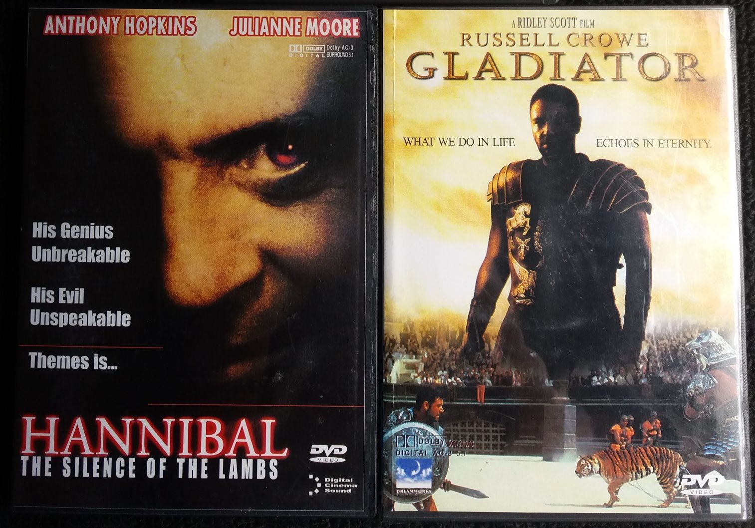 Pack 2 DVD - Gladiator e Hannibal (legendas em Inglês)