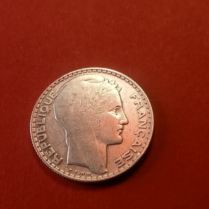 moeda prata  10 francos franca 1930