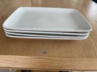 Conjunto de 4 pratos retangulares