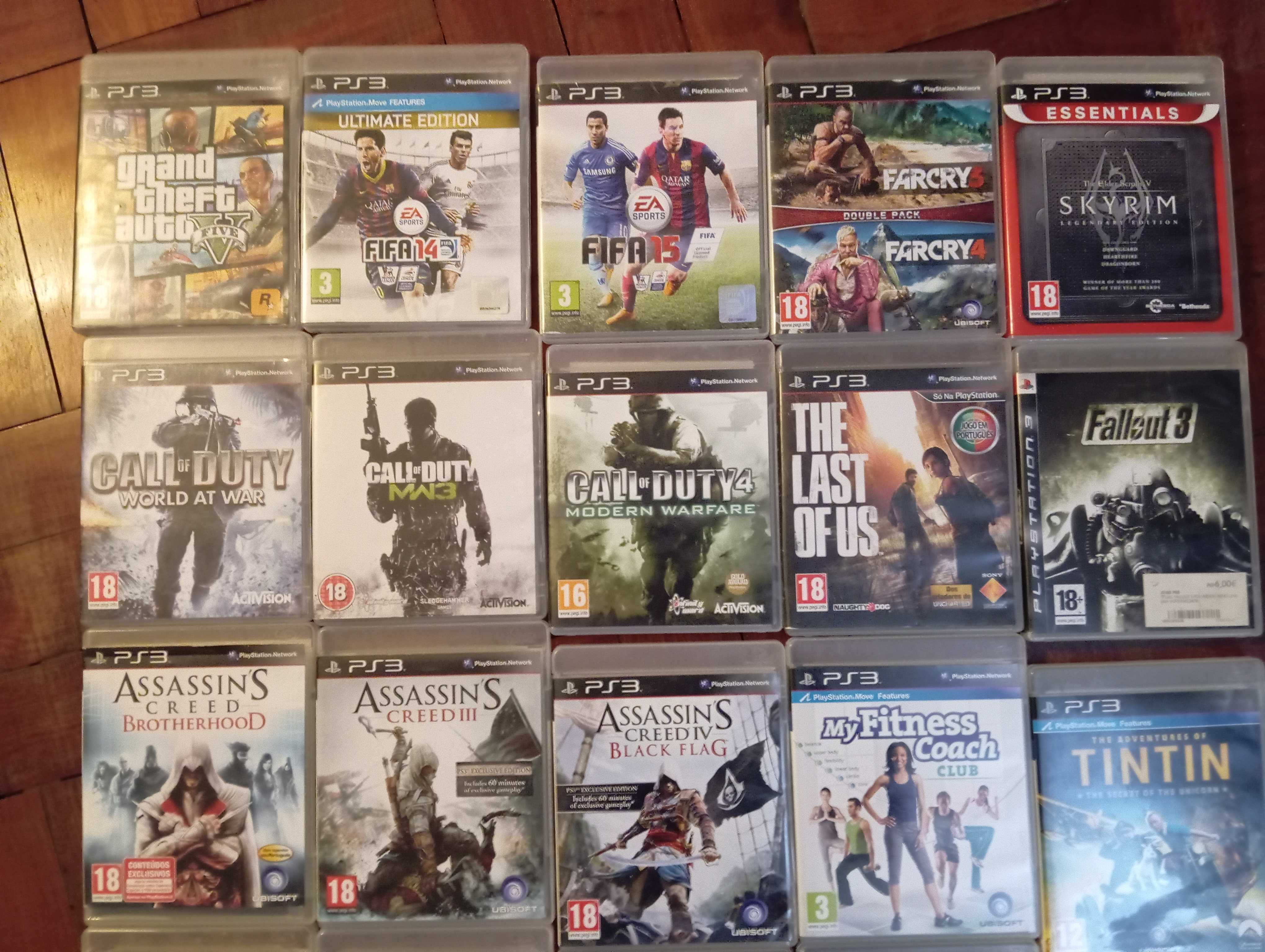 Jogos PS3 - Vendidos individualmente (Preço indicativo da média)
