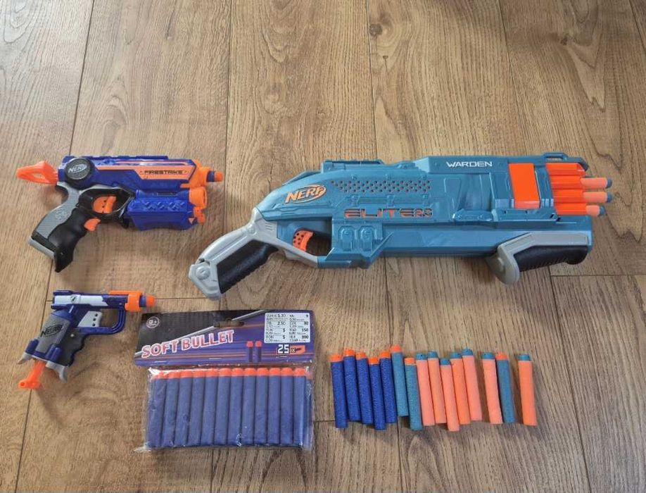 Zestaw nerf 3 szt i dodatkowe strzałki