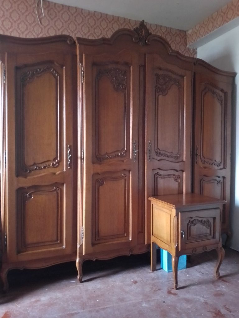 Piękna stylowa sypialnia ludwik dębowa komplet