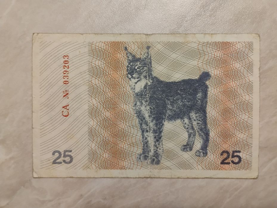 Banknot Litwa - 25 talonas z 1991 r.