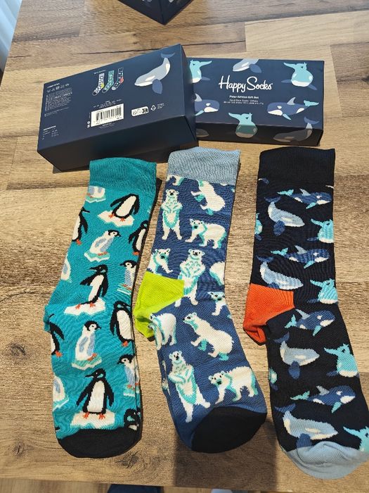 Conjunto Happy Socks – Edição Polar (3 pares) – Novo na caixa