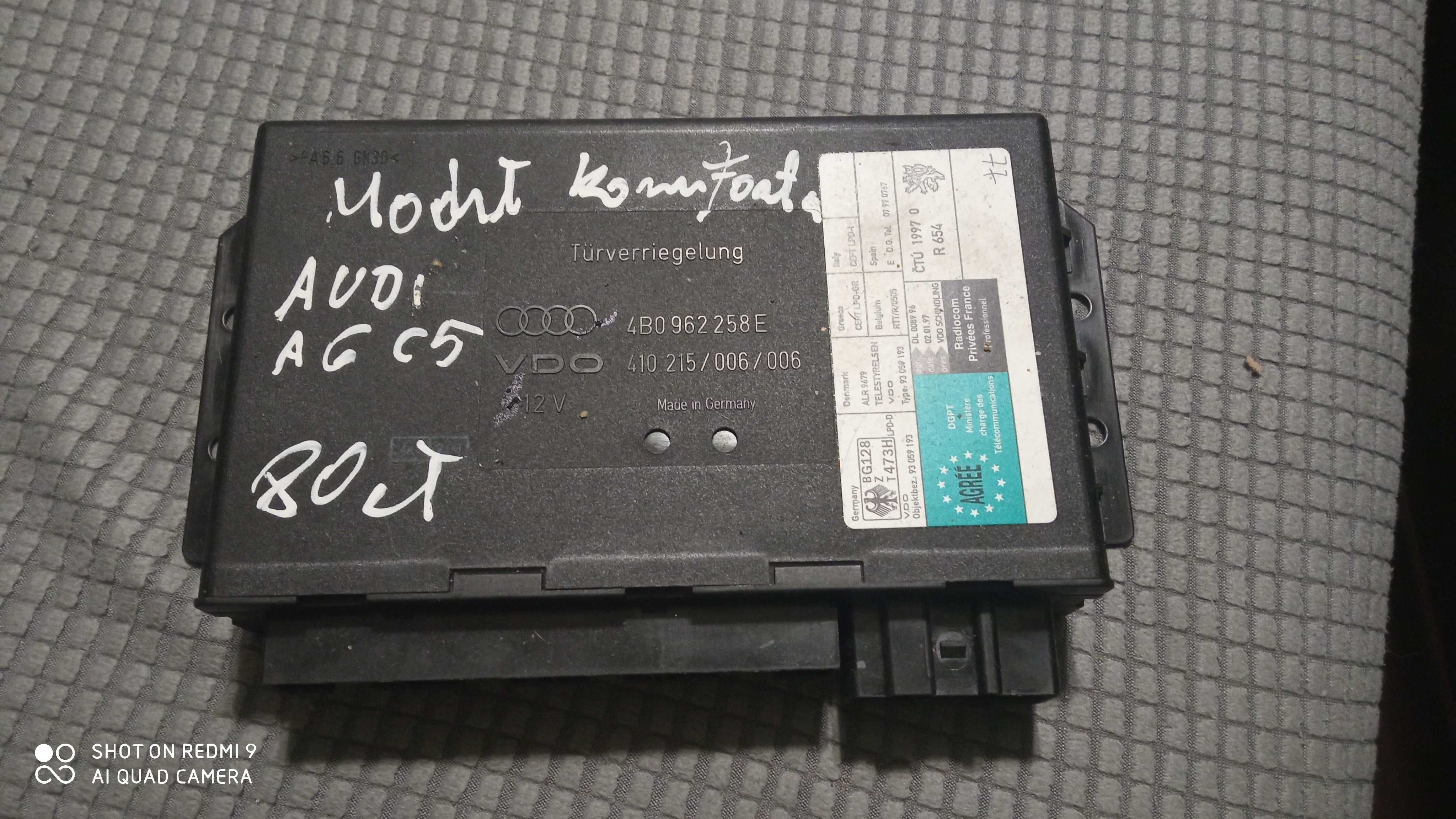 Moduł komfortu Audi A6 C5 VDO 4B0.962258E, 258 E