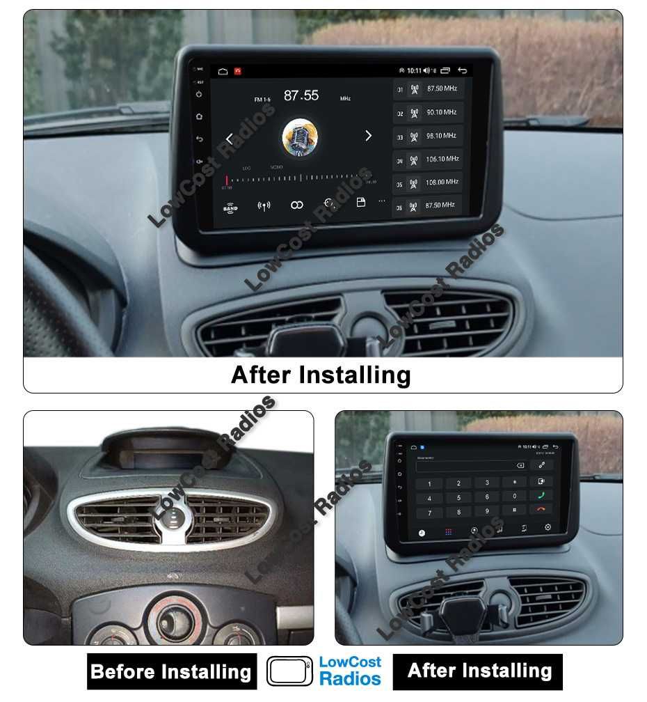 (NOVO) Rádio 2DIN 9"• Renault Clio 3 III • (2005 a 2014) • Android GPS