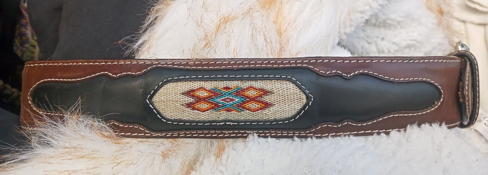 Pas skórzany pasek hippie vintage navajo