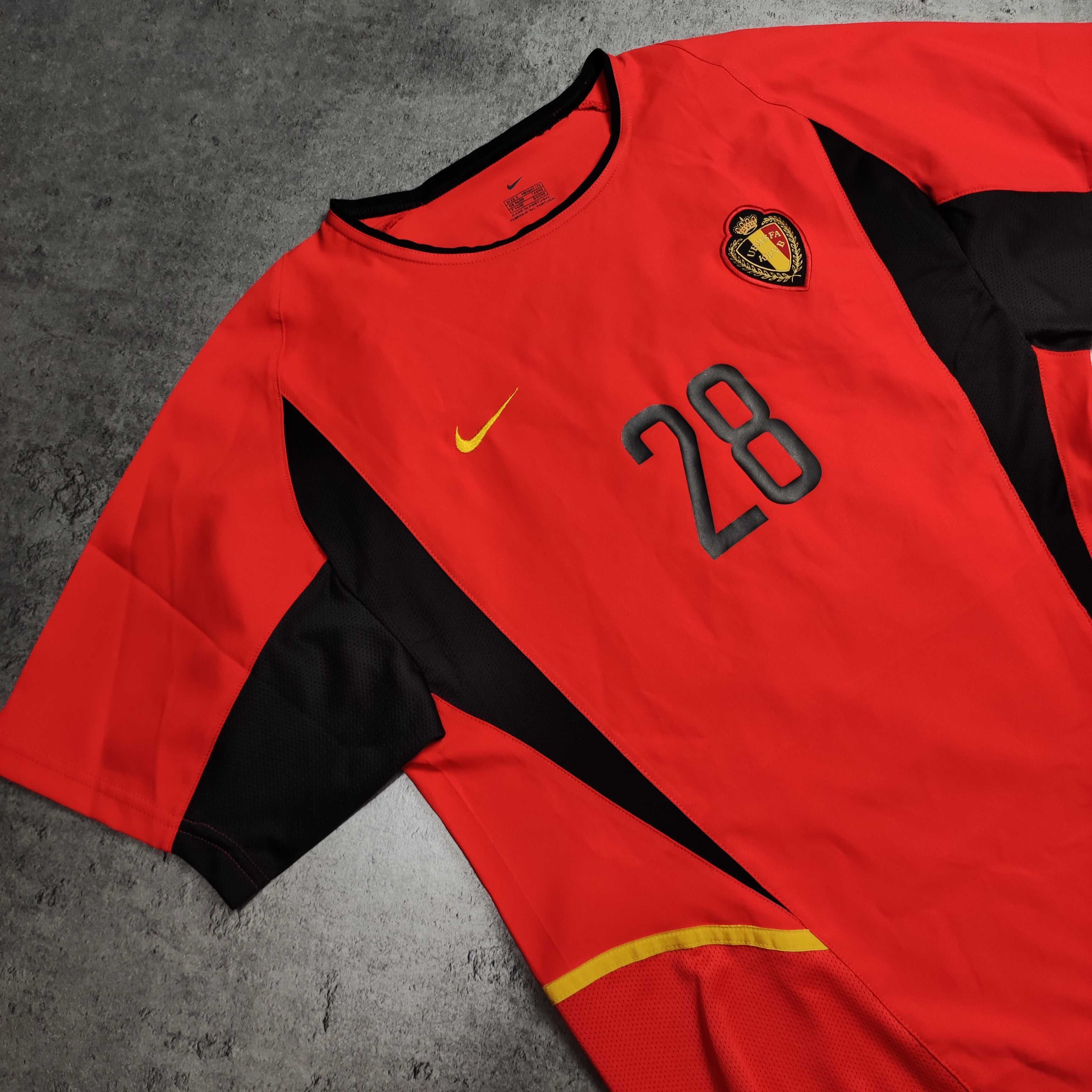 MĘSKA Koszulka Sportowa Piłka Nożna MŚ Reprezentacja Belgii 2002