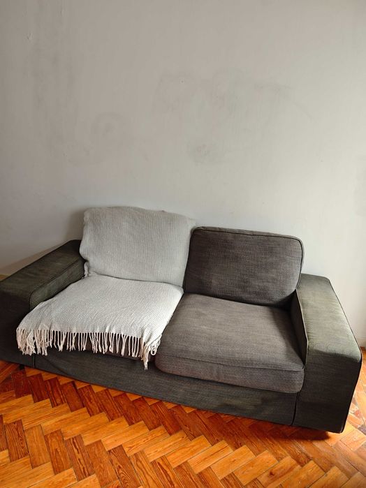 Sofá IKEA VIMLE — 2 lugares, braços largos (capa Lejde antracite]