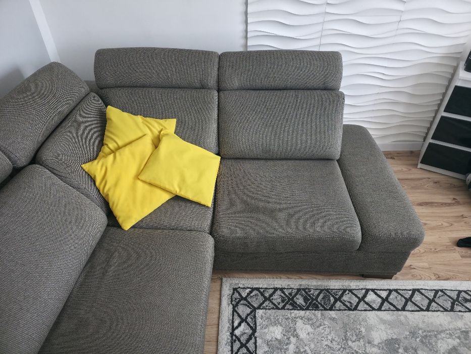 Narożnik szary z funkcją spania 260cm