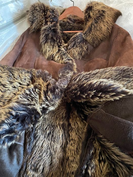 Kożuch naturalny damski xl