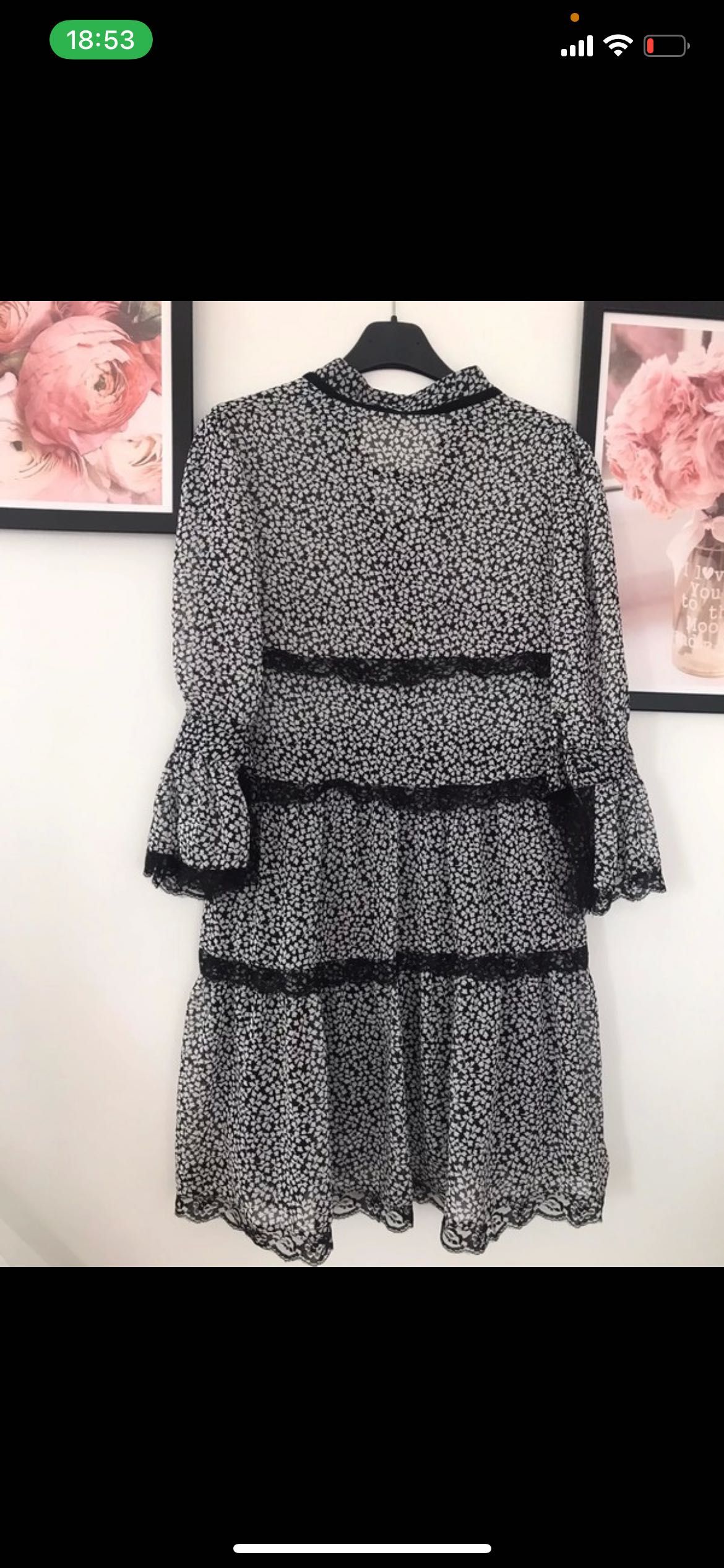 Sukienka czarna w centki beżowe butik Hollywood Dream