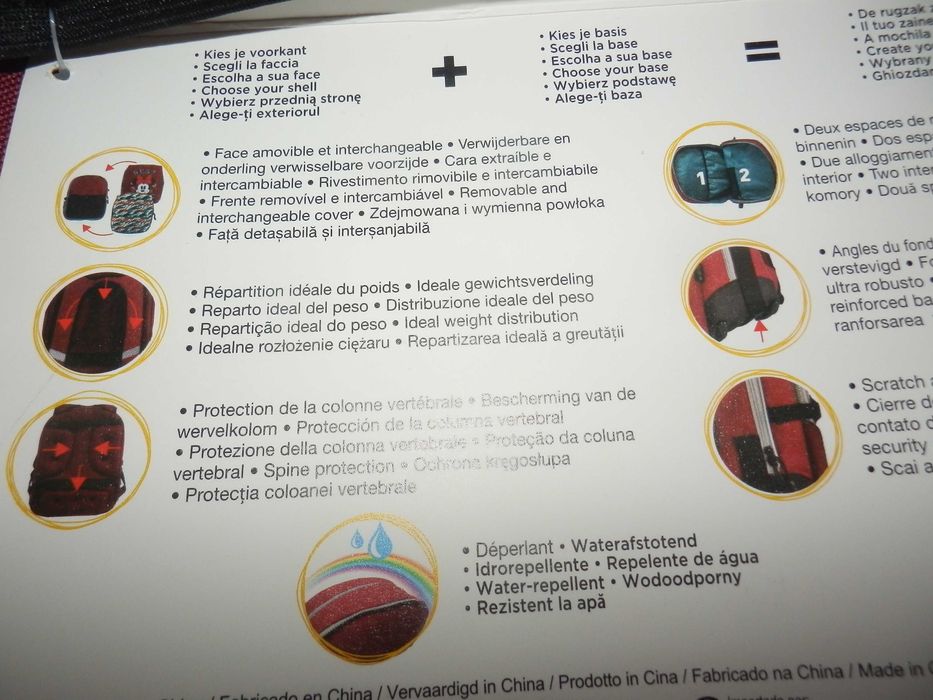 Plecak BIG MAC bordowa baza + 2 nakładki Elsa, Ogon Syreny