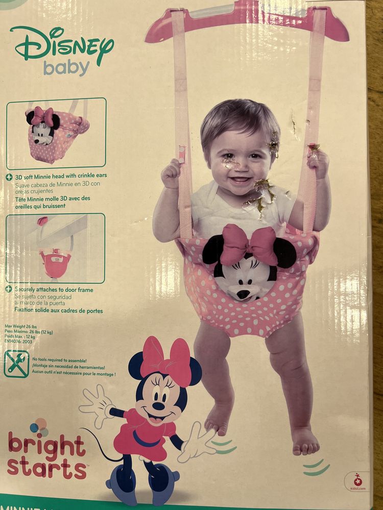 Bright Starts - Minnie Mouse Saltador de Porta - Novo