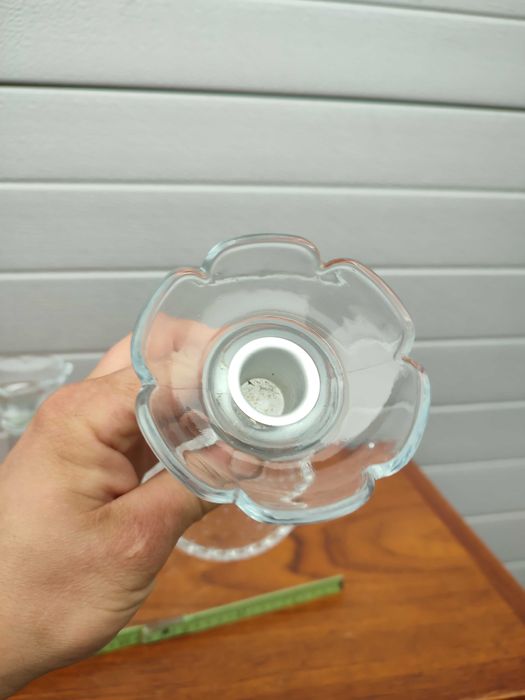 Szklane świeczniki w stylu Art Deco - lata 30 - Design - vintage - D