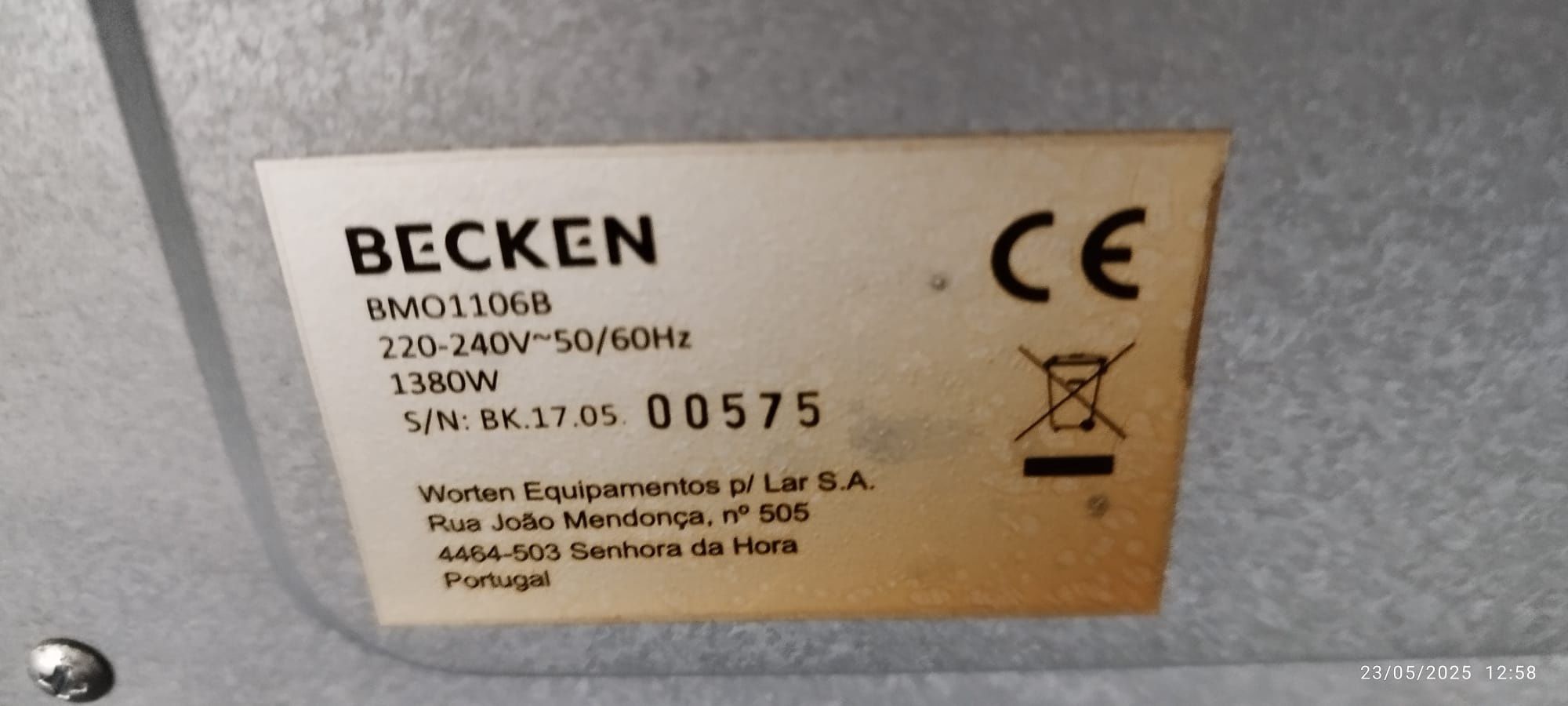 Mini forno eléctrico da Becken