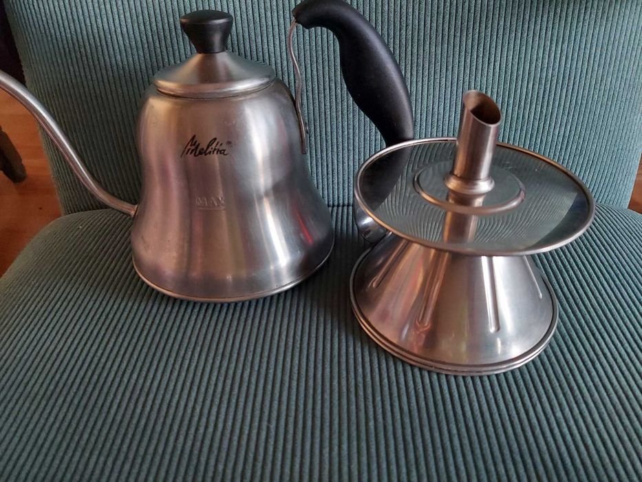 Czajnik Melitta + metalowy  driper z IKEA