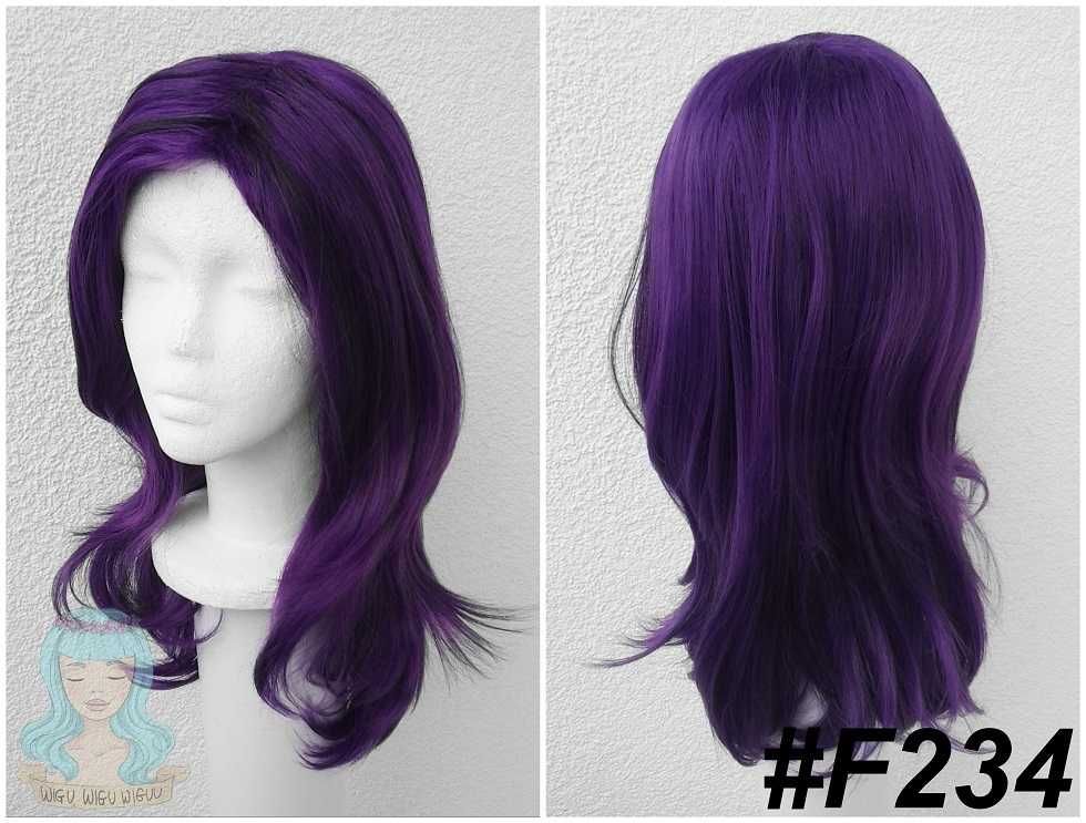 Fioletowa peruka cieniowana z przedziałkiem wig cosplay