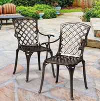 Krzesła ogrodowe aluminiowe zestaw 2 szt. 52 x 49 x 94 cm