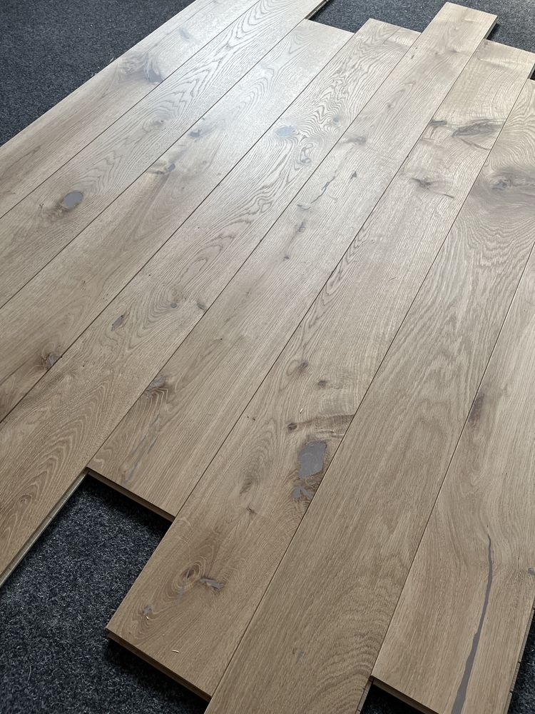 Deska Drewniana 3-W Dąb Rustic, Surowa, 4faza,Szczotka, 13x140x1600mm