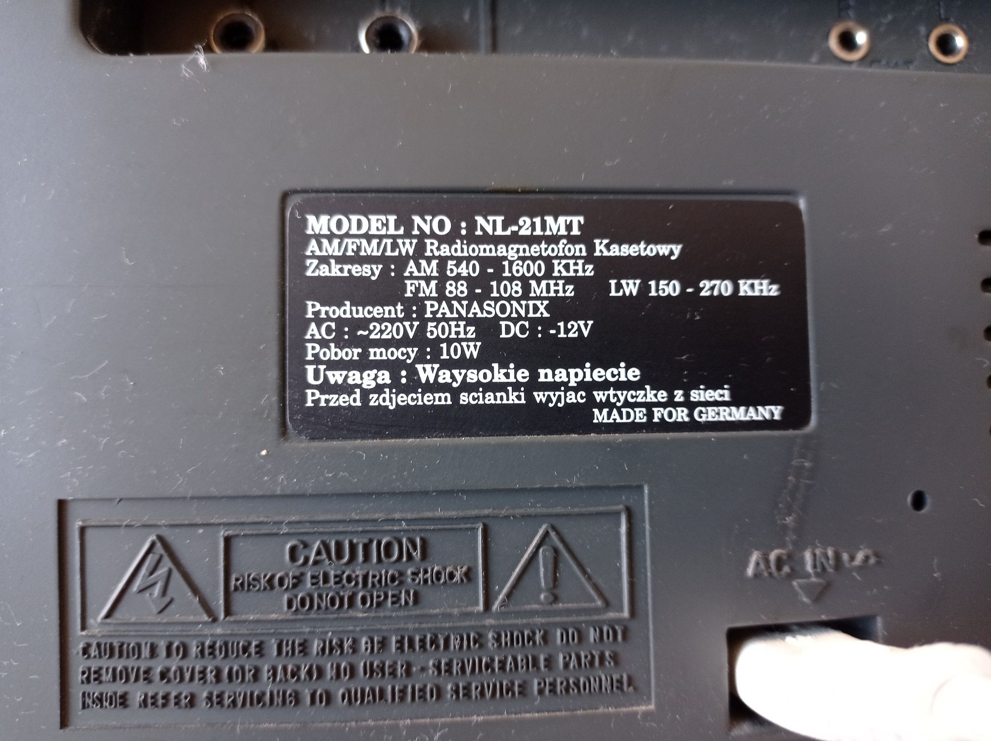Sprzedam radioodtwarzacz kasetowy Panasonic