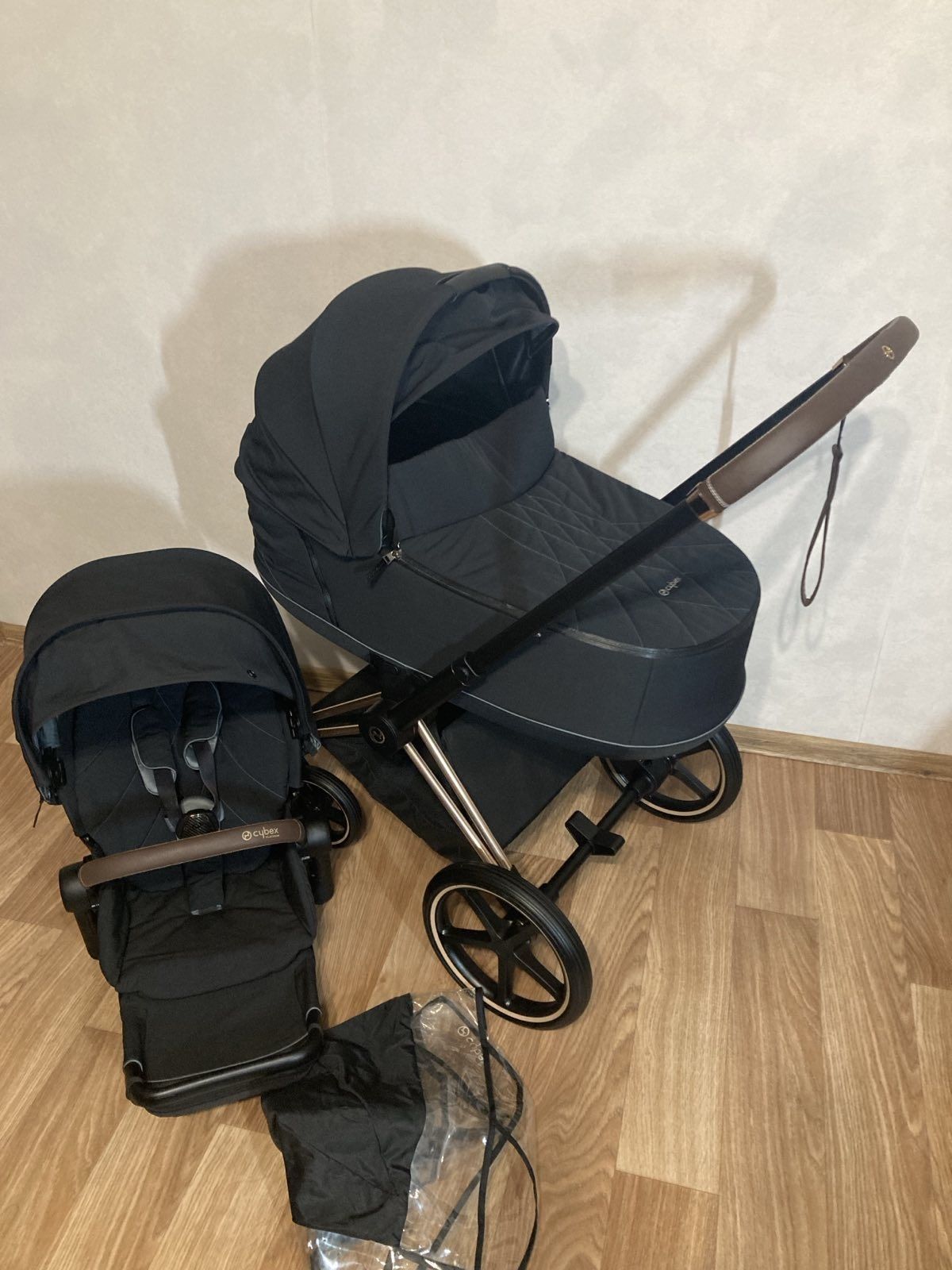 Cybex priam lux Black 2в1 Шассі Rose Gold Сайбекс