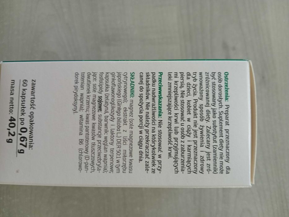 Ginkgo Biloba Forte 120 mg 60 kapsułek pamięć koncentracja