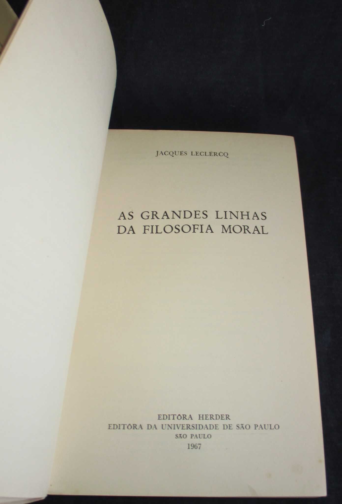 Livro As Grandes Linhas da Filosofia Moral Jacques Leclercq