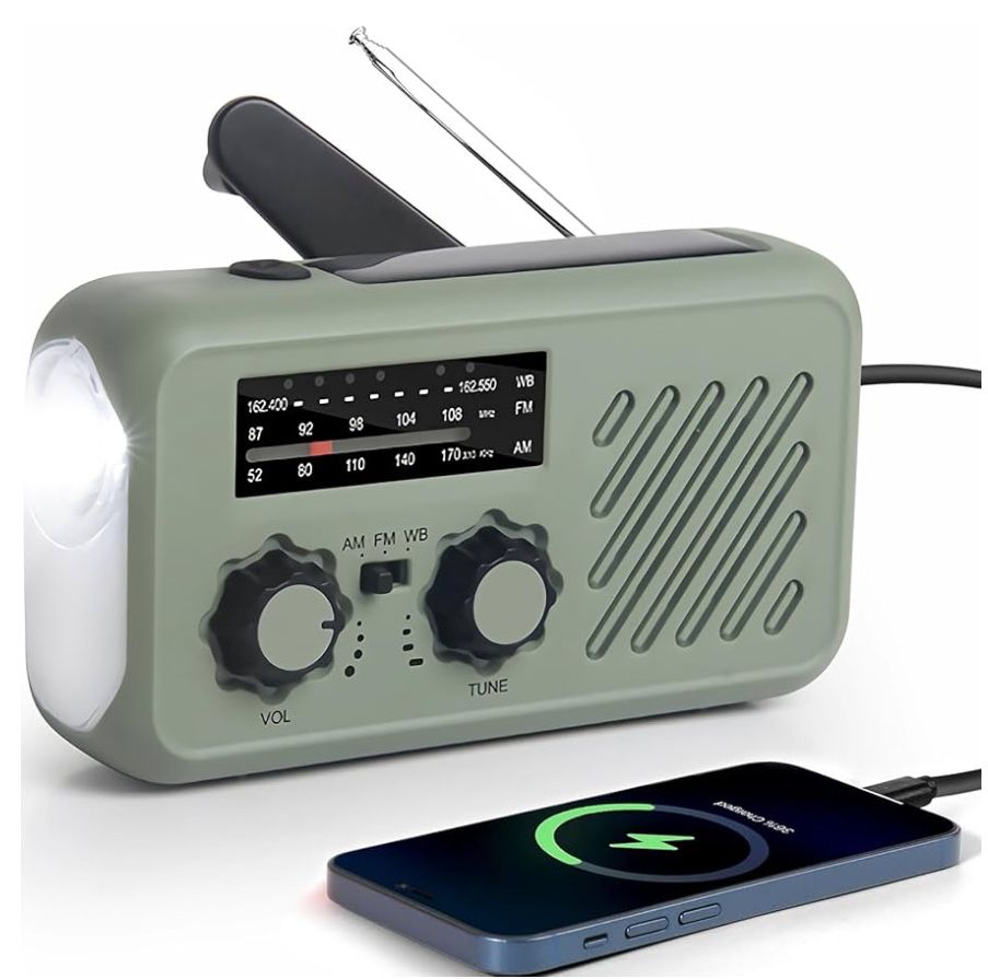 Rádio de Emergência Portátil Multifunções 6 em 1
