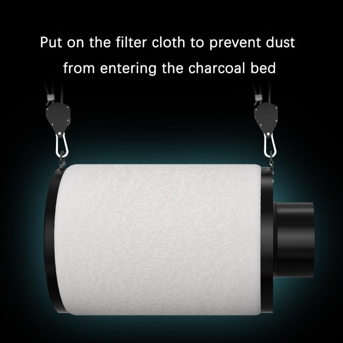 Aygrochy Filtr węglowy śr 100 mm/dł.300mm 365m3/h Pochłania Zapachy za