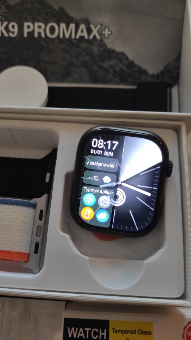 Smartwatch HK9 PROMAX + Duży zestaw, wiele dodatków, NOWY