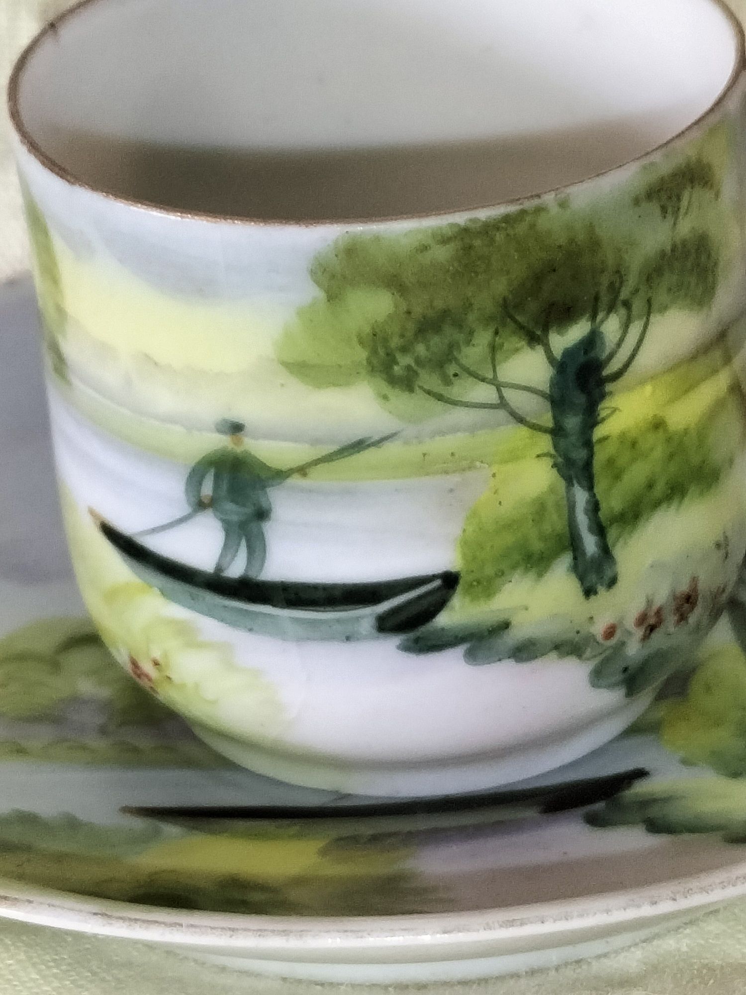 Chávena e Pires Pintado à Mão Made In Japan