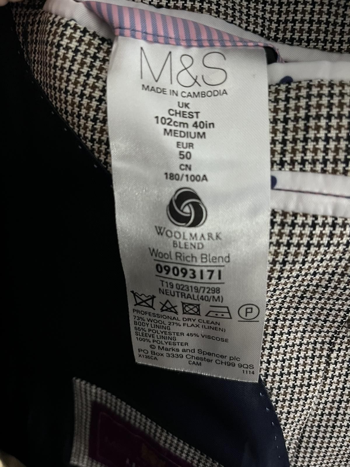 Стильний піджак M&S Luxury Wool, Розмір  М,