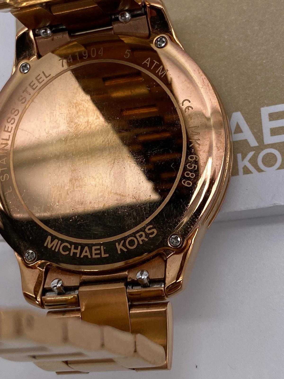 Zegarek damski złoty różowe złoto modny Michael Kors Runway MK6589
