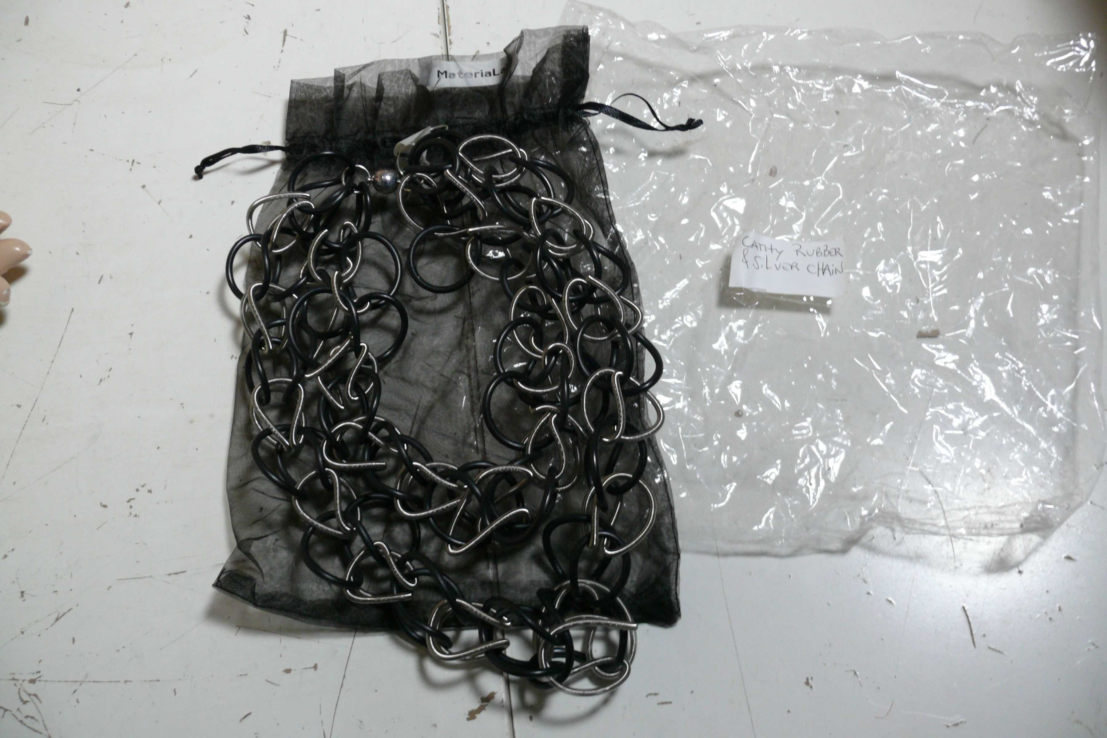 Colar MateriaLab - Canty Rubber & Silver Chain