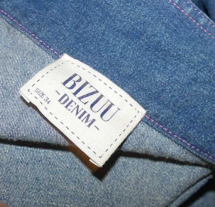 Jeansowa sukienka Bizuu z bufkami na ramionach