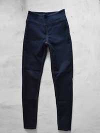 granatowe spodnie z wysokim stanem zamek S 36 pieces skinny jeans