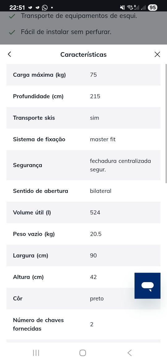Mala de tejadilho Norauto Bermude 500
