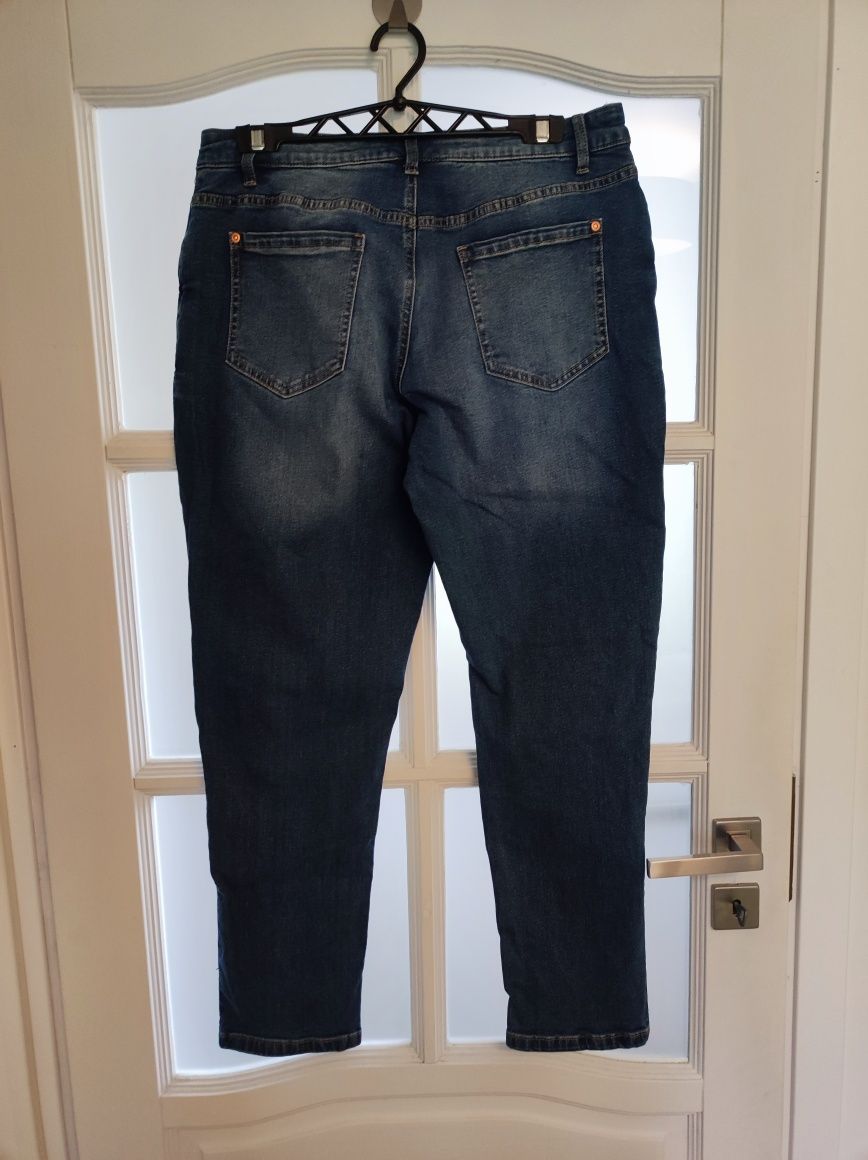 Spodnie jeansowe z łatami Boyfriend XL 42