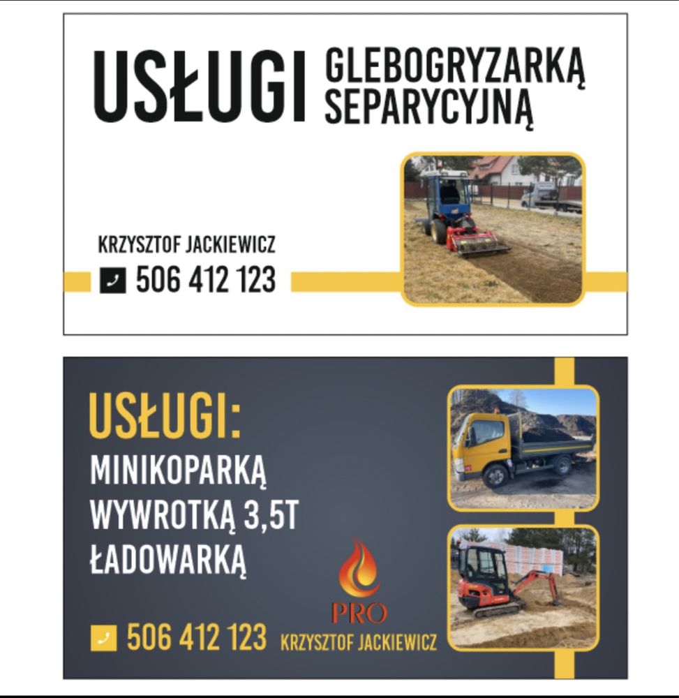 Minikoparka,koparka,koparko-ładowarka,glebogryzarka,