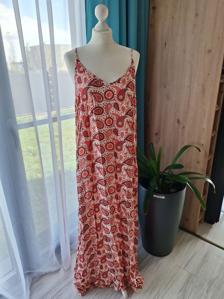 Wzorzysta sukienka maxi Tom&Rose 40 L 12 100% wiskoza