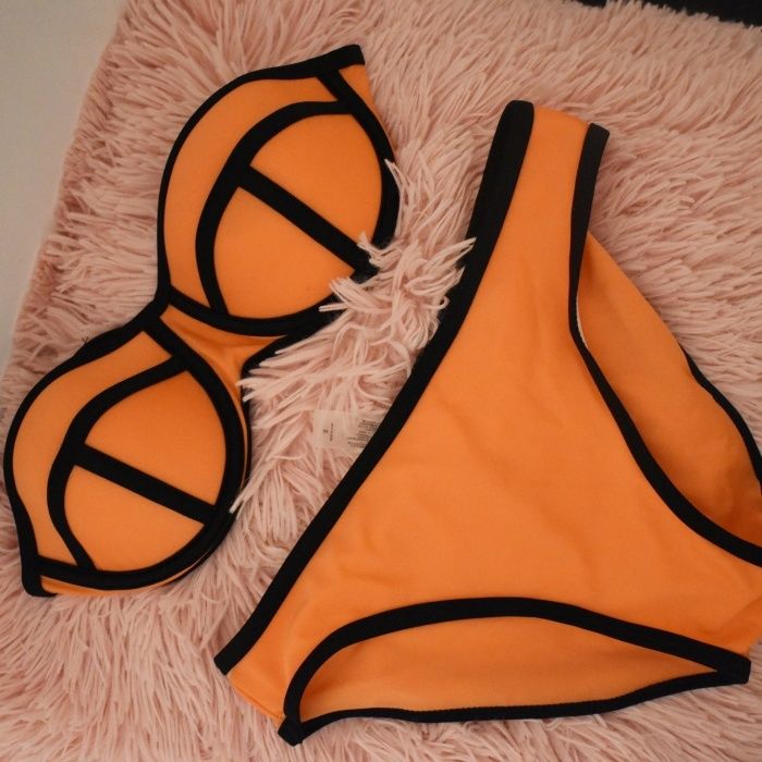 pomaranczowe bikini pomaranczowy dwuczesciowy stroj kapielowy 36S