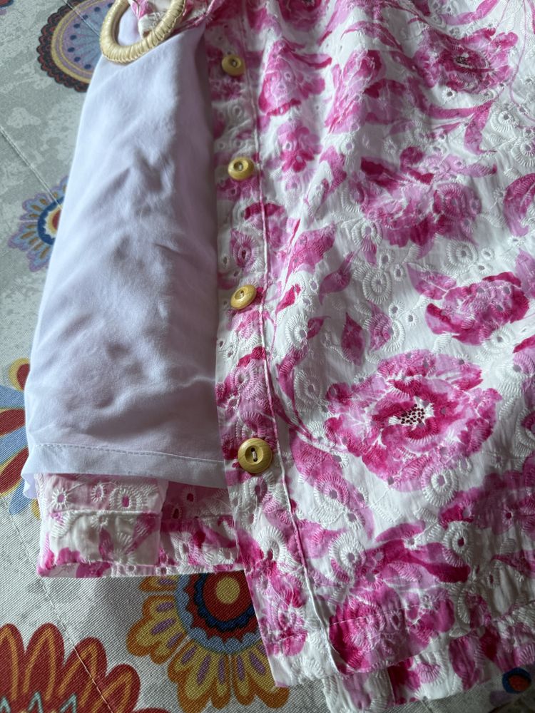 Vestido bordado ingles da salsa tam L