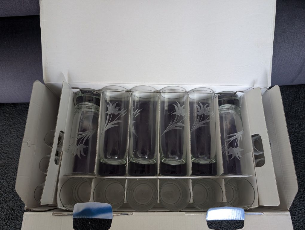 Komplet 36 elementów szklanki Krosno ART-GLASS RÓŻA