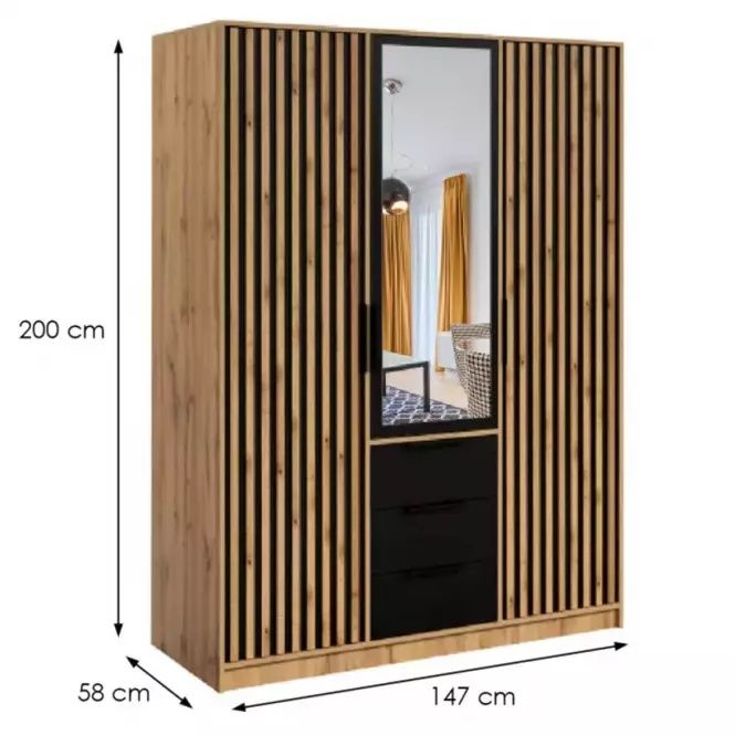 Szafa bali 3d nowa lamele 150 cm