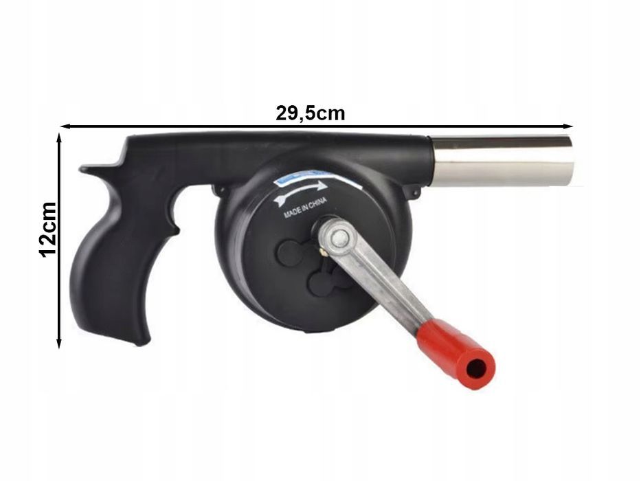 Dmuchawa ręczna rozpalania grilla ogniska pieca kominka mocna korbka