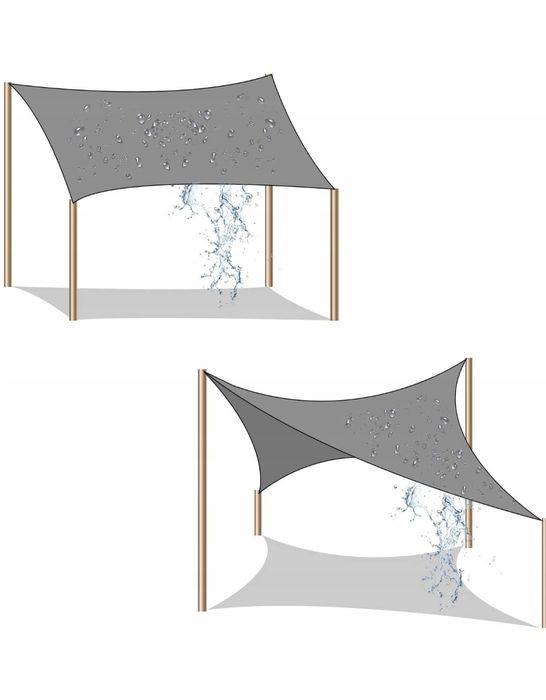 Duży Żagiel przeciwsłoneczny 3x3m SZARY SONGMICS
