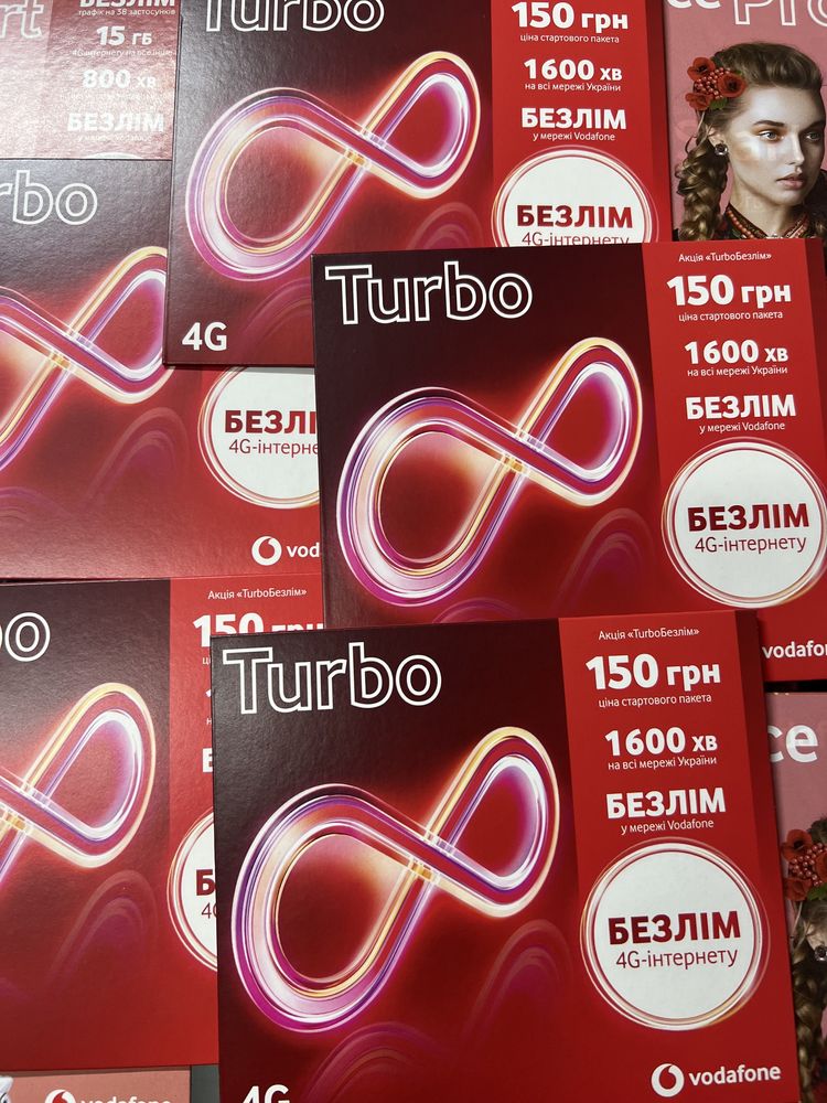 Стартовые пакеты Vodafone Turbo(безлим интернет)